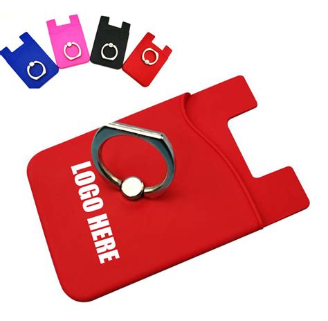 logo silicone phone stand and smart wallet card holder|custom phone card holders.